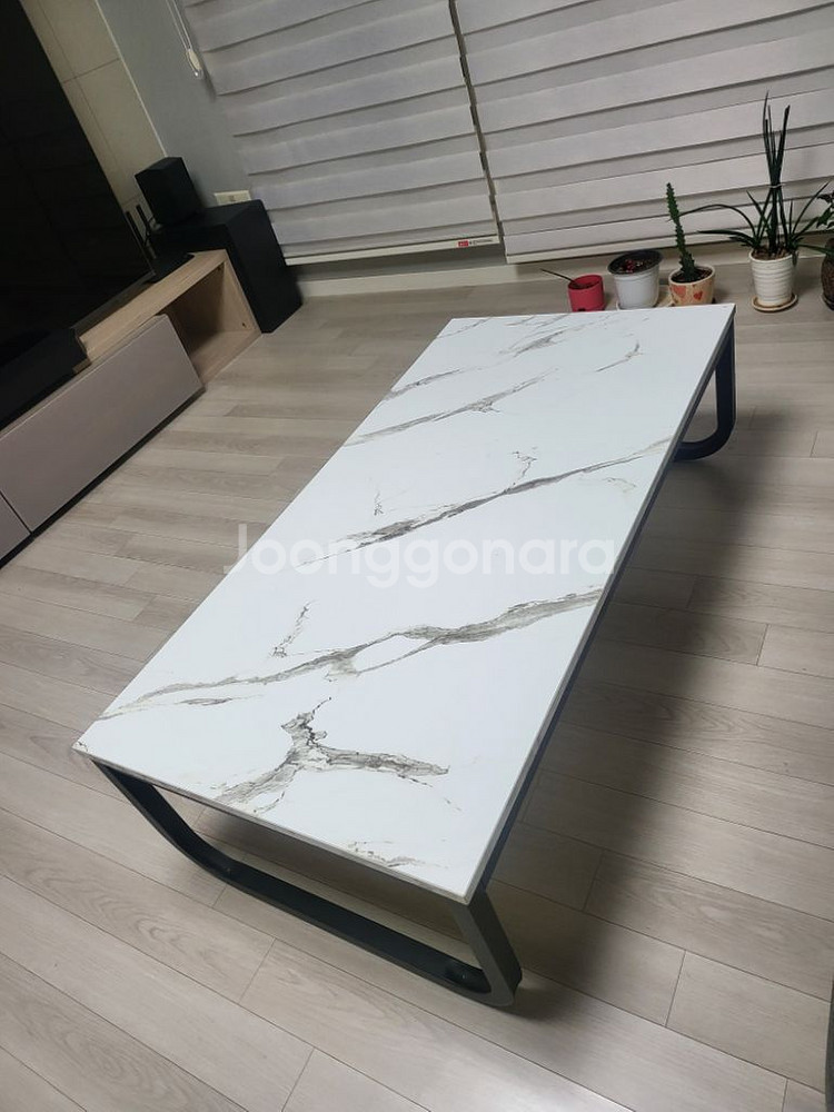 대리석 패턴 테이블(120cm x 60cm x 35cm--1