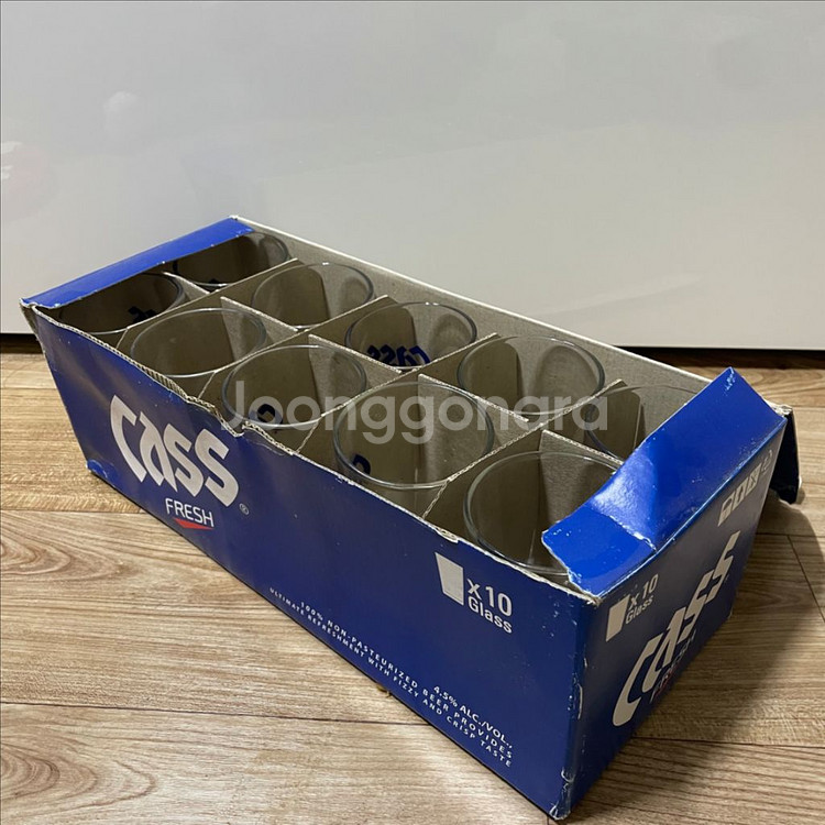 카스 유리컵 10개입(새상품)--0