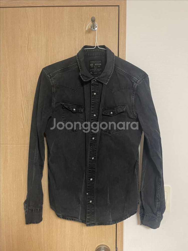 올세인츠 allsaints 블랙 빈티지 워싱데님셔츠 M--0