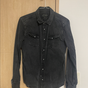 올세인츠 allsaints 블랙 빈티지 워싱데님셔츠 M
