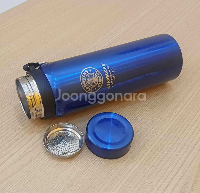 스타벅스 거름망 대용량 텀블러 보온병 800ml 블루(--4