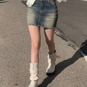 에이블리 모디무드 세미 로우 데님 미니스커트 중청