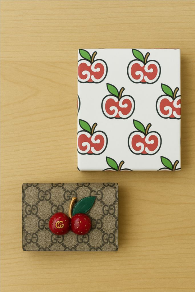 구찌 체리 반지갑 이미지