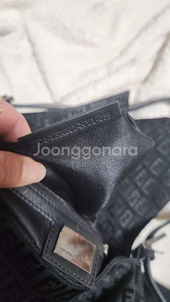 정품 펜디 바게트백 숄더백 주카 맘마 패브릭--9