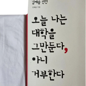 김예슬 선언 오늘 나는 대학을 그만둔다, 아니 거부한다