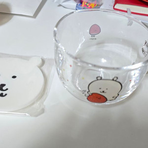 담곰이 유리 시리얼 볼&코스터 세트