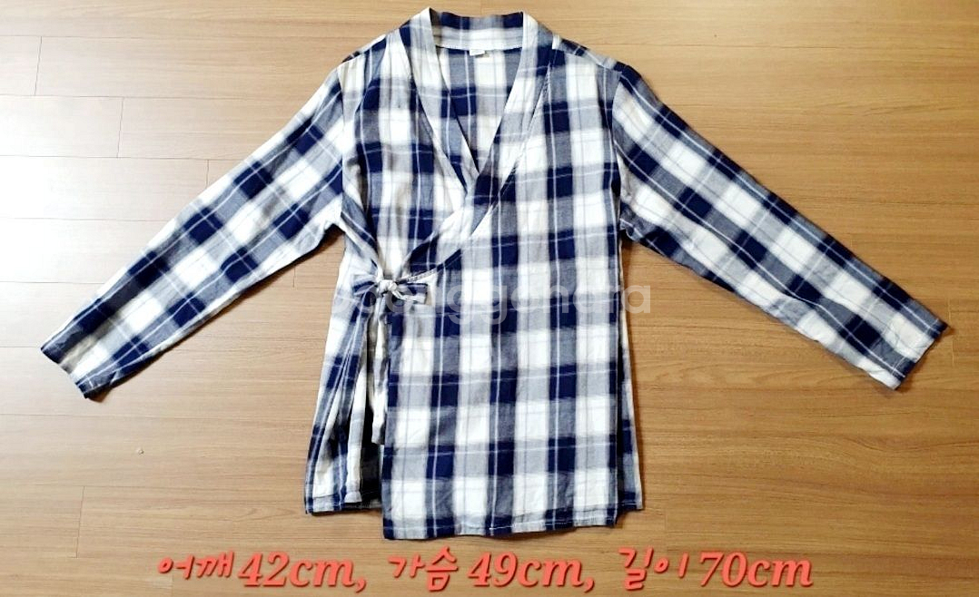 [남성 생활한복 개량한복 상의 L~XL] 체크 셔츠--2
