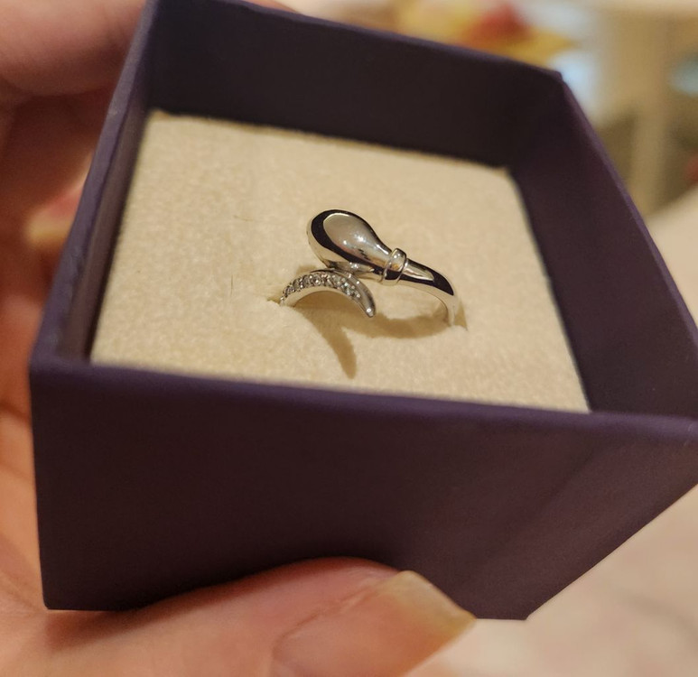 18k 화이트골드 뱀반지 8호--3