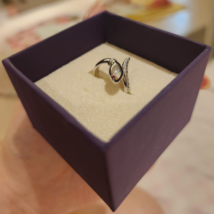 18k 화이트골드 뱀반지 8호--4