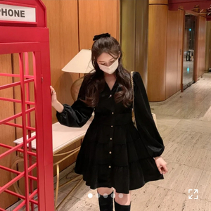 아뜨랑스 캉캉 벨벳 원피스