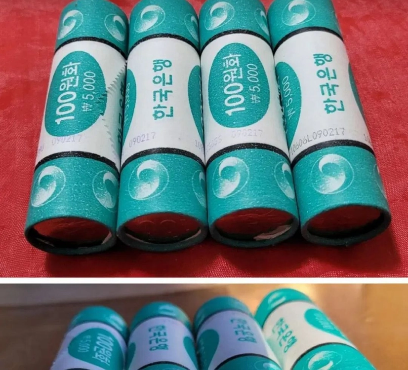 한국은행 2017년 100원 4롤주화 이미지