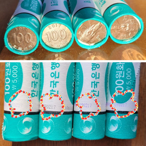 한국은행 2017년 100원 4롤주화