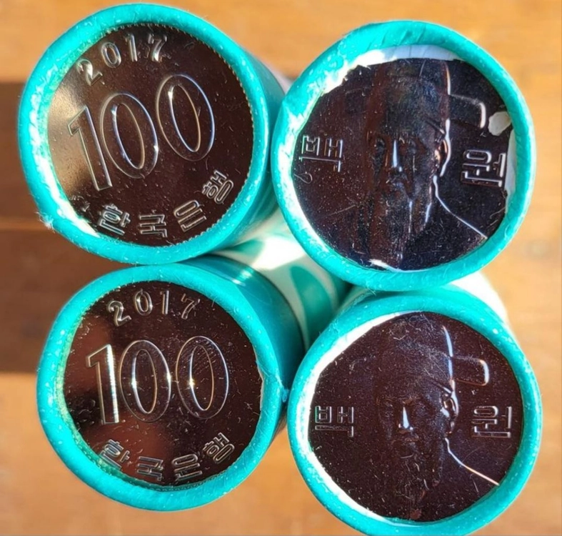 한국은행 2017년 100원 4롤주화 이미지