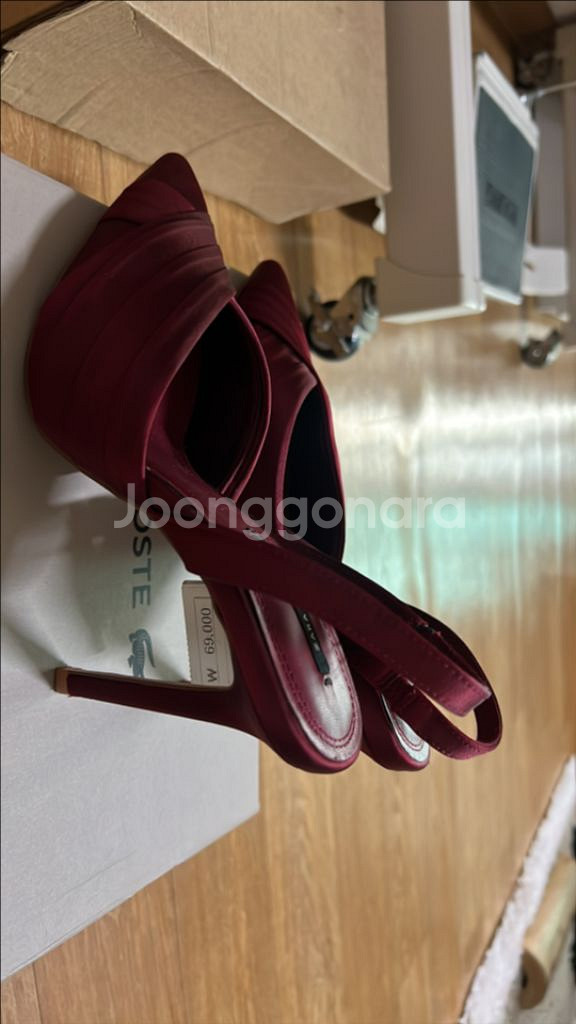 자라 플럼 새틴 하이힐 245mm--1