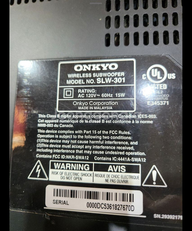 온쿄 SLW-301 서브우퍼--2