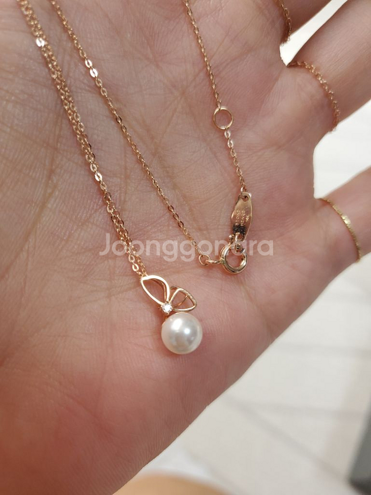 스톤헨지 단종 14k로맨틱 진주나비목걸이--3
