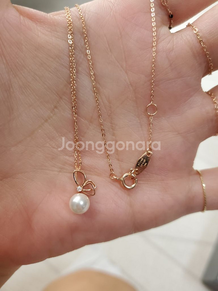 스톤헨지 단종 14k로맨틱 진주나비목걸이--4