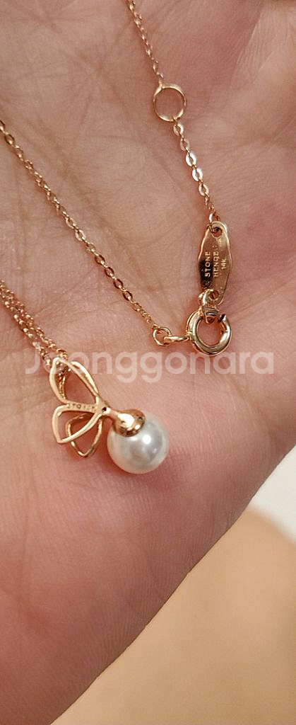 스톤헨지 단종 14k로맨틱 진주나비목걸이--2