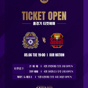 FC안양 vs FC서울 티켓 구합니다