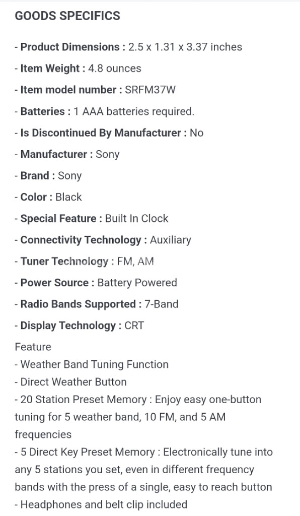 Sony 소니 SRF-M37W--5