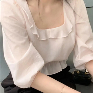 (새상품,택포) 온트 ownt 데이지 블라우스 핑크