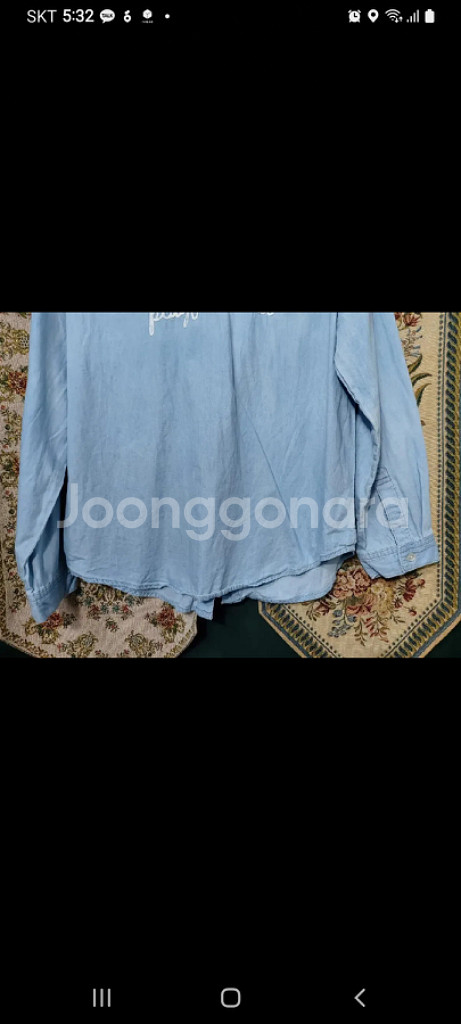 L여 sorridere 레터링 데님 웨스턴 셔츠--4