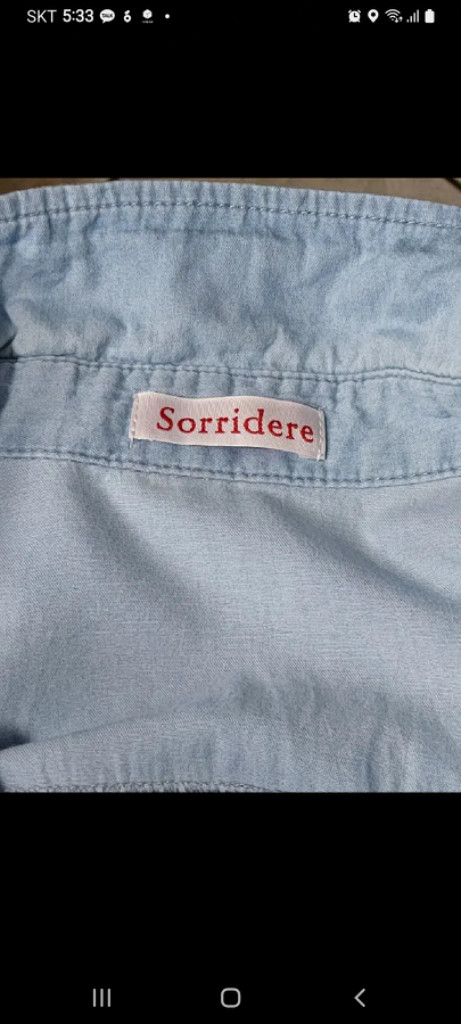 L여 sorridere 레터링 데님 웨스턴 셔츠 이미지