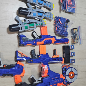 장난감 Nerf 총세트4정+너프건알+과녁+물총3정