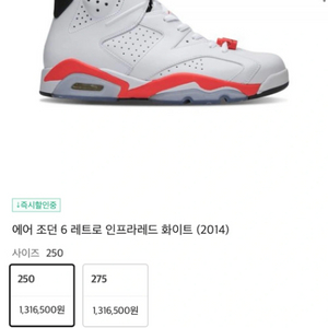 조던 6 레트로 인프라레드 270