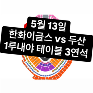5/13 한화이글스 두산 1루 내야테이블