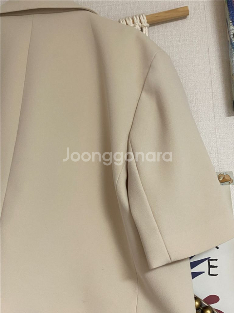 자라 반팔 크롭 블레이저 L 아이보리--8