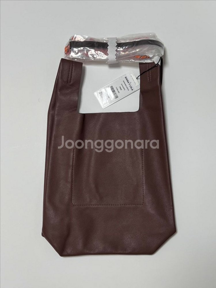빔바이롤라 다크 브라운 미디움 레더 페이퍼 백--5