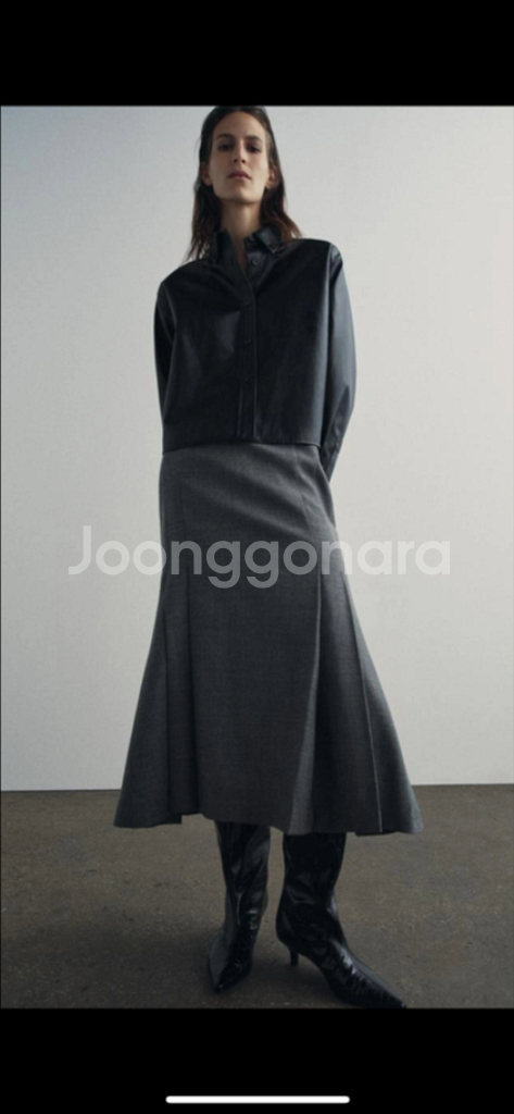 자라 울100 머메이드 스커트 XS--0