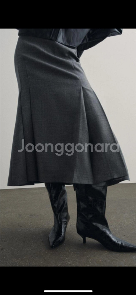 자라 울100 머메이드 스커트 XS--1