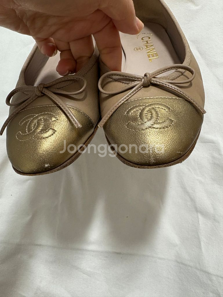 샤넬 베이지 발레리나 35size--3