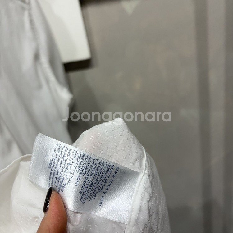 (100) 타미힐피거 캐주얼 클래식 화이트 반팔 셔츠--2