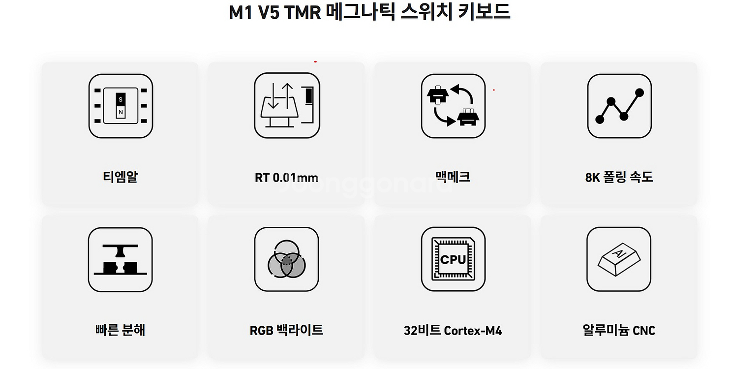 몬스긱 m1v5 tmr 유무선8k 자석축 3모드 풀알류--3
