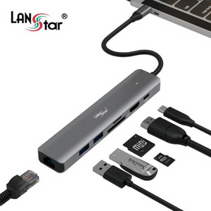 랜스타 usb 멀티허브 C타입 7in1 PD고속충전