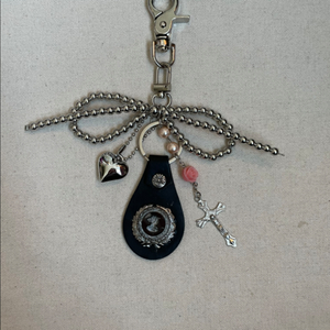Romantic Cross Ribbon Keyring