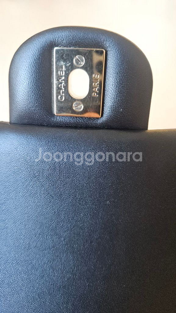 샤넬 뉴미니 클래식 탑핸들 램스킨 블랙 샴골 내장칩--5