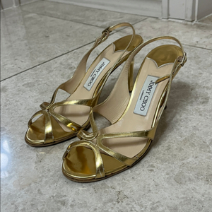 Jimmy Choo 지미추 골드 슬랭백 샌들 힐