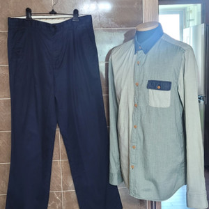 (남성100사이즈)TATE 배색 셔츠