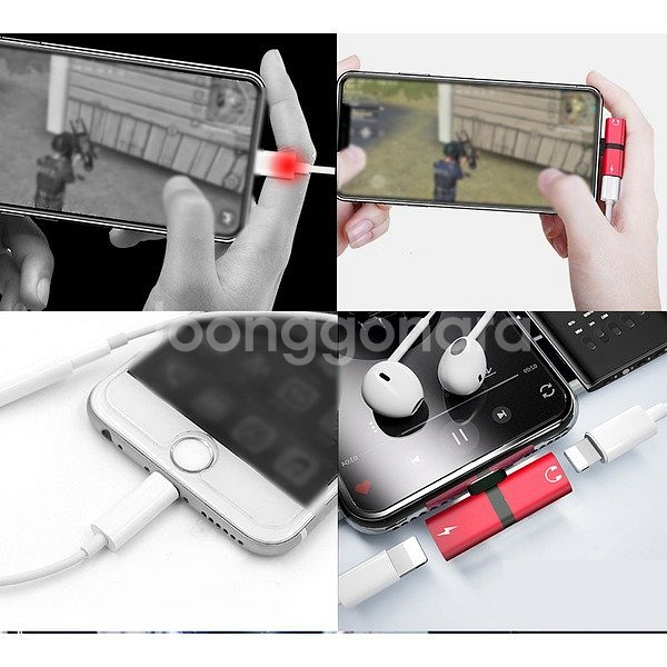 새 빨강색 차량용 8핀 T 듀얼 젠더 충전기 동시 고속--4