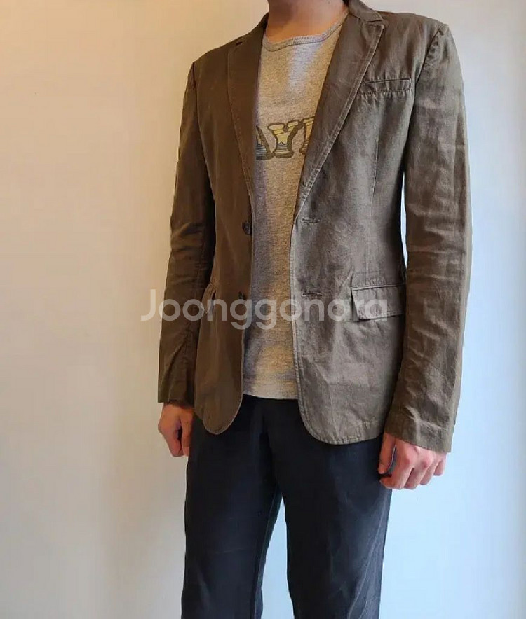 랙앤본 언 라이닝 러기드 리넨 블레이져 재킷--1