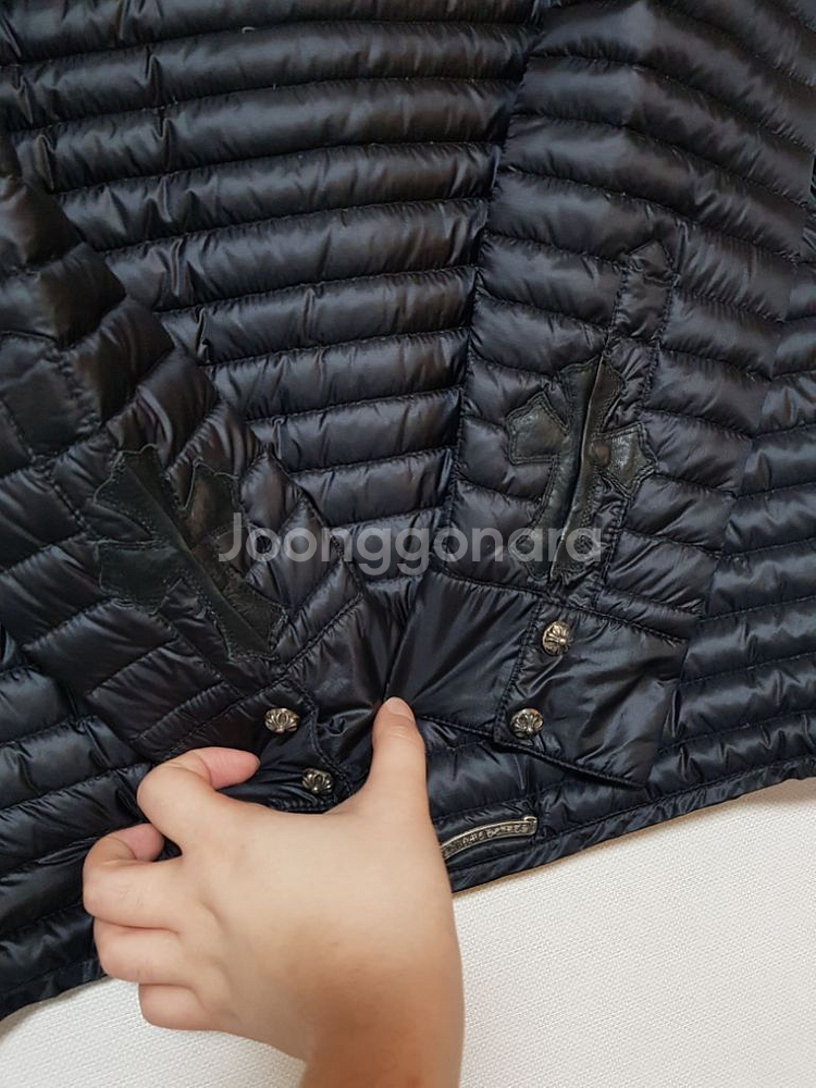 크롬하츠 크로스패치 패딩 셔츠 자켓--2
