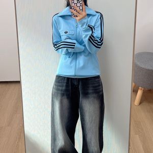 아디다스 독일 스카이블루 유로파 트랙탑 져지