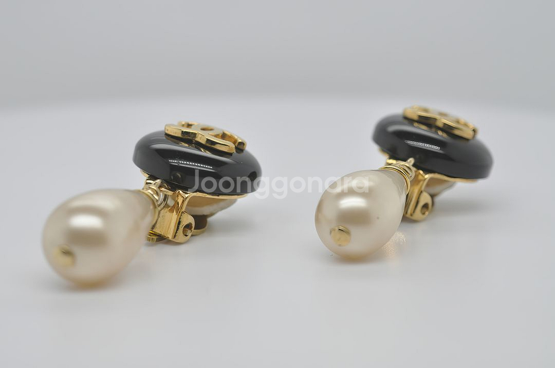 빈티지 샤넬 코코마크 95P 클래식 클립온 귀걸이--3