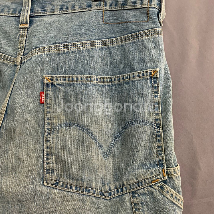 32인치 리바이스 카펜터 워싱 데님 쇼츠 청 반바지--2