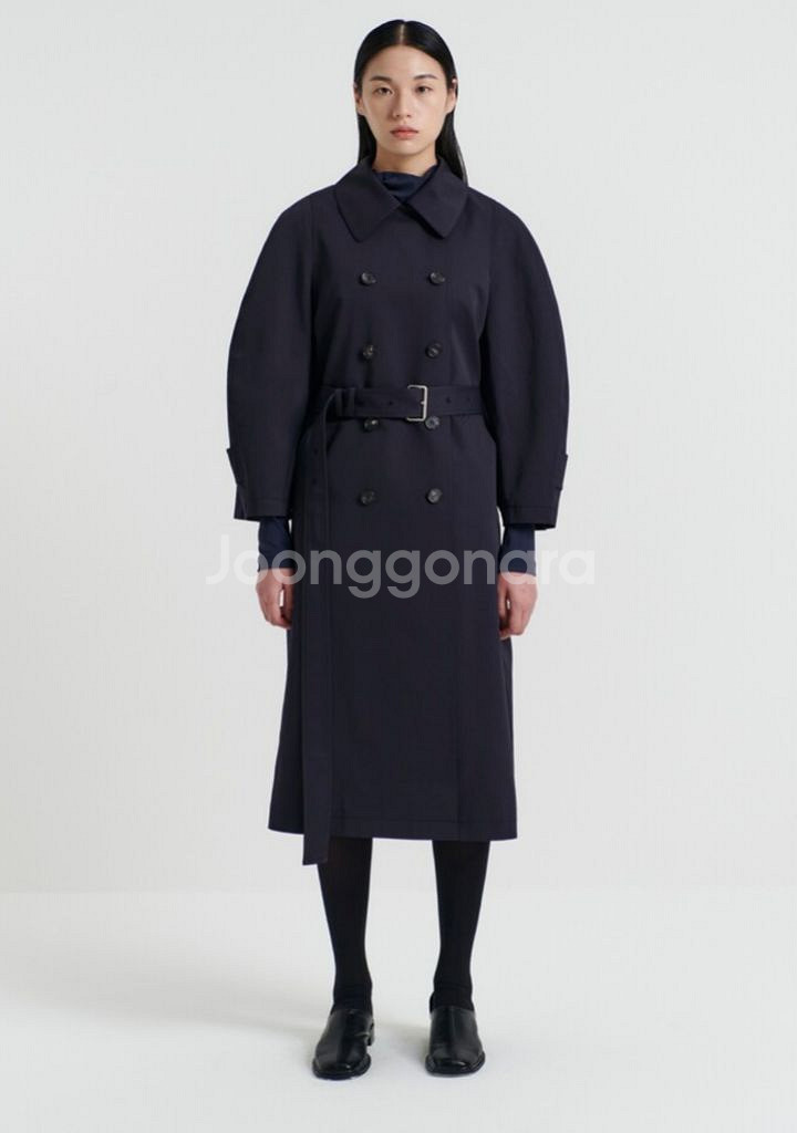 이아 FONTE TRENCH COAT(NAVY)S사이즈--0