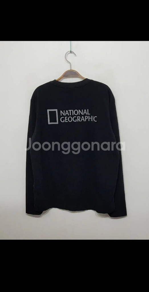 (XL)내셔널지오그래픽 롱슬리브 블랙 빅로고 긴팔티셔츠--5